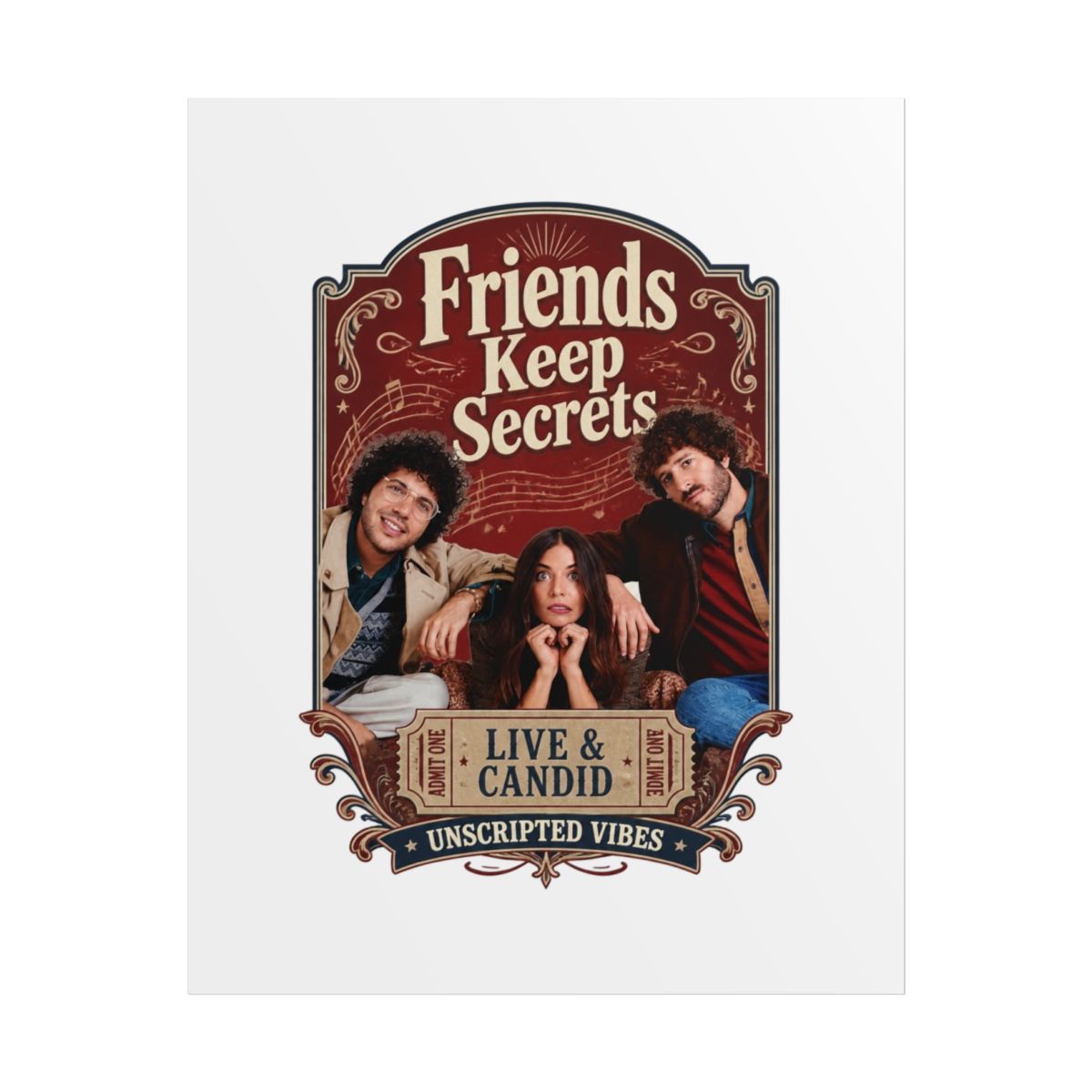 Friends Keep Secrets "Live & Candid." Poster — official Friends Keep Secrets Posters & Wall Art