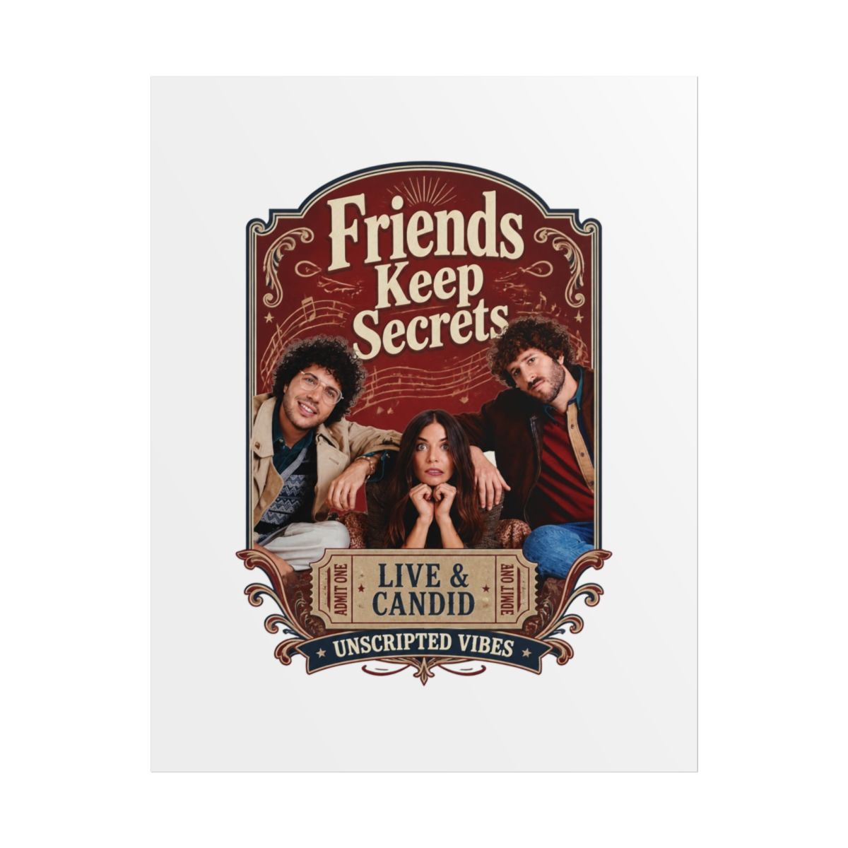 Friends Keep Secrets "Live & Candid." Poster - alternate angle 1, merchandise