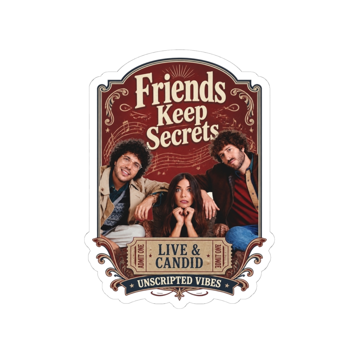 Friends Keep Secrets "Live & Candid." Sticker — official Friends Keep Secrets stickers